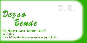 dezso bende business card